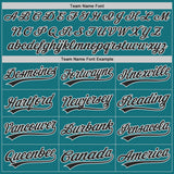 Custom Teal Black-White Authentic Baseball Jersey