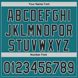 Custom Teal Black-White Authentic Baseball Jersey