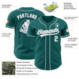 Custom Teal White-Gray Authentic Baseball Jersey