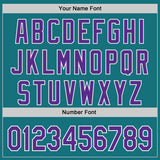 Custom Teal Purple-White Authentic Baseball Jersey