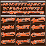 Custom Brown Orange-White Authentic Baseball Jersey