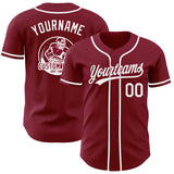 Custom Crimson-White Authentic Baseball Jersey