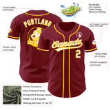 Custom Crimson White-Yellow Authentic Baseball Jersey