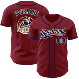 Custom Crimson Navy-Cream Authentic Baseball Jersey