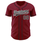 Custom Crimson Black-White Authentic Baseball Jersey