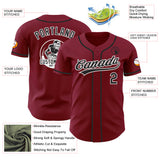 Custom Crimson Black-White Authentic Baseball Jersey