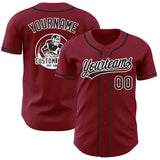 Custom Crimson Black-White Authentic Baseball Jersey