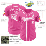 Custom Pink-White Authentic Baseball Jersey