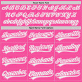 Custom Pink-White Authentic Baseball Jersey