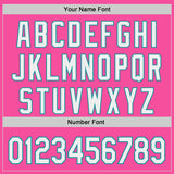 Custom Pink White-Teal Authentic Baseball Jersey