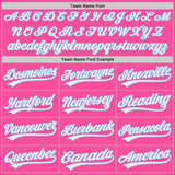 Custom Pink White-Light Blue Authentic Baseball Jersey