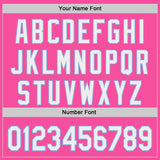 Custom Pink White-Light Blue Authentic Baseball Jersey