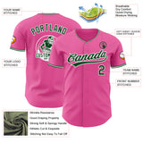 Custom Pink Green-White Authentic Baseball Jersey