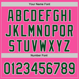 Custom Pink Green-White Authentic Baseball Jersey