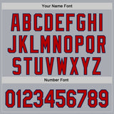 Custom Gray Red-Navy Authentic Baseball Jersey
