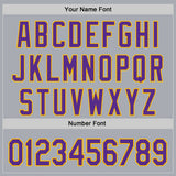 Custom Gray Purple-Gold Authentic Baseball Jersey