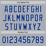 Custom Gray Royal-White Authentic Baseball Jersey
