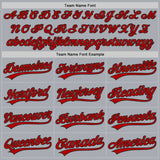 Custom Gray Red-Black Authentic Baseball Jersey