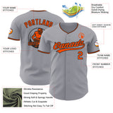 Custom Gray Orange-Black Authentic Baseball Jersey