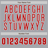 Custom Gray Red-White Authentic Baseball Jersey