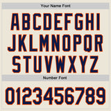Custom Cream Navy-Orange Authentic Baseball Jersey