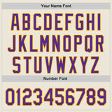 Custom Cream Purple-Gold Authentic Baseball Jersey