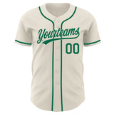Custom Cream-Kelly Green Authentic Baseball Jersey