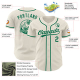 Custom Cream-Kelly Green Authentic Baseball Jersey