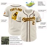 Custom Cream Brown-Gold Authentic Baseball Jersey
