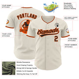 Custom Cream Black-Orange Authentic Baseball Jersey