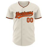 Custom Cream Orange-Black Authentic Baseball Jersey