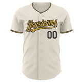 Custom Cream Black-Old Gold Authentic Baseball Jersey