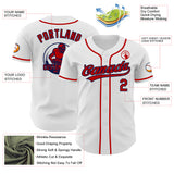 Custom White Red-Navy Authentic Baseball Jersey