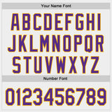 Custom White Purple-Gold Authentic Baseball Jersey