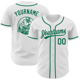 Custom White-Kelly Green Authentic Baseball Jersey