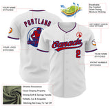 Custom White Red-Royal Authentic Baseball Jersey