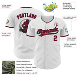 Custom White Crimson-Black Authentic Baseball Jersey