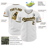 Custom White Black-Old Gold Authentic Baseball Jersey