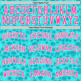 Custom Aqua Pink-White Leopard Print Round Neck Sublimation Basketball Suit Jersey