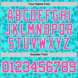 Custom Aqua Pink-White Leopard Print Round Neck Sublimation Basketball Suit Jersey