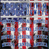 Custom White Red-Royal American Flag Round Neck Sublimation Basketball Suit Jersey