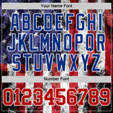 Custom White Red-Royal American Flag Round Neck Sublimation Basketball Suit Jersey