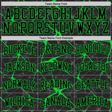 Custom Black Neon Green Abstract Network Round Neck Sublimation Basketball Suit Jersey
