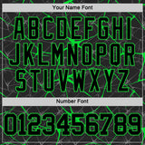 Custom Black Neon Green Abstract Network Round Neck Sublimation Basketball Suit Jersey