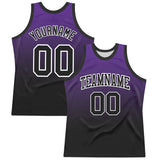 Custom Purple Black-White Fade Fashion Round Neck Sublimation Basketball Suit Jersey