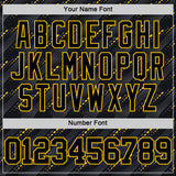 Custom Black Yellow Slant Lines Round Neck Sublimation Basketball Suit Jersey