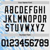 Custom White Black-Light Blue Splash Round Neck Sublimation Basketball Suit Jersey