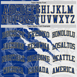 Custom Graffiti Pattern Royal White-Old Gold Scratch Round Neck Sublimation Basketball Suit Jersey