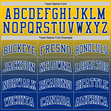 Custom Yellow Royal-White Fade Fashion Round Neck Sublimation Basketball Suit Jersey