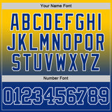 Custom Yellow Royal-White Fade Fashion Round Neck Sublimation Basketball Suit Jersey